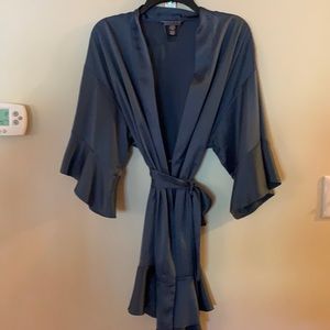 VS Lingerie Babydoll/Robe Set Blue/Gray